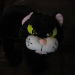 Black Cat Halloween Spooked Scary Arched back plush vtg 1994 Gibson Video